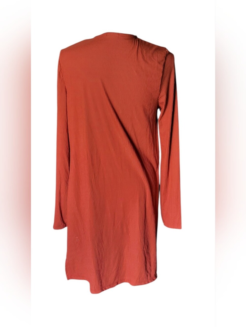 Splash Rust Ribbed Open-Side Long Line Cardigan Sz L - Picture 3 of 10